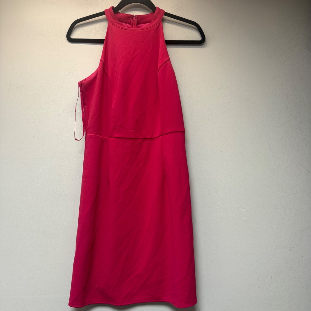 fab'rik Halter Mini Dress Women M Pink Excellent Sleeveless SL9795 Zip Back